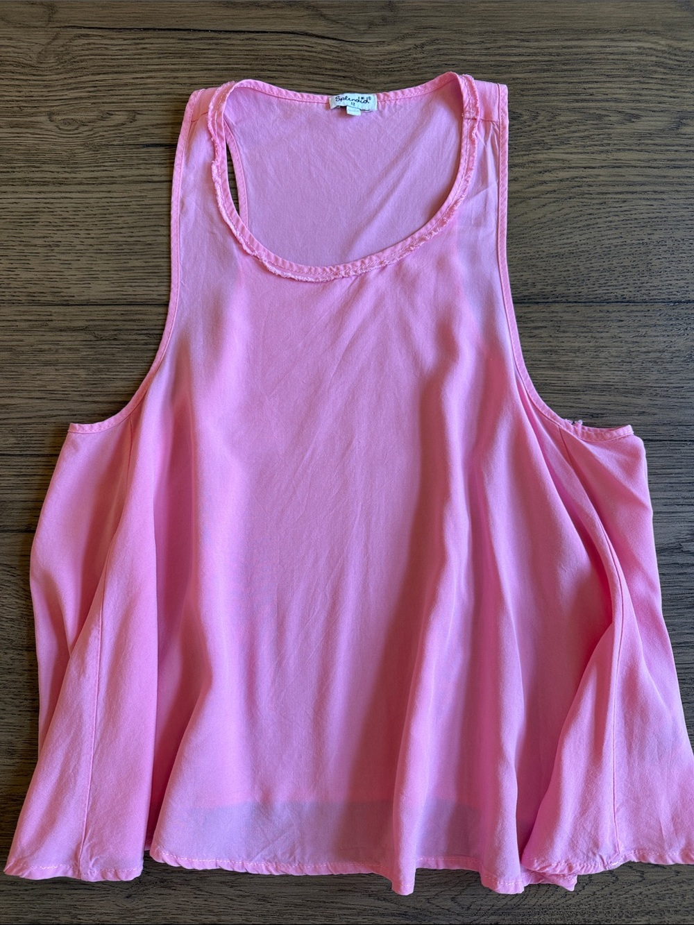 Splendid Pink Flowing Scoop Neck Swing Tank